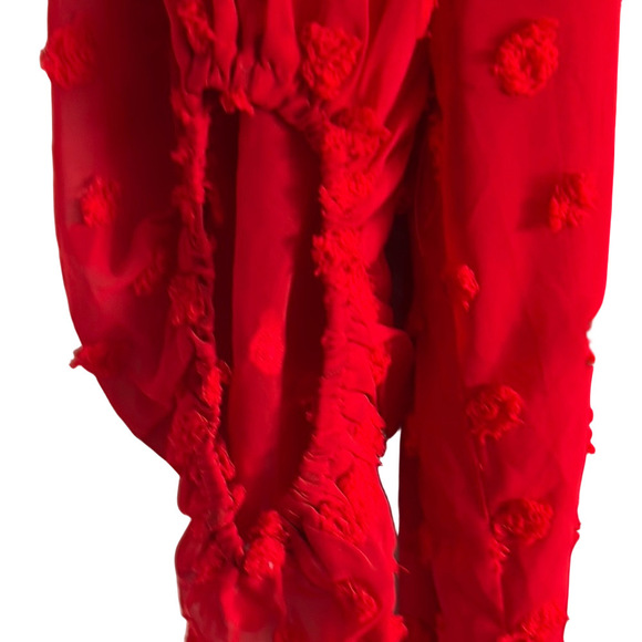 Vibrant Red, Lined, Textured Dress, Size XL - Picture 10 of 12